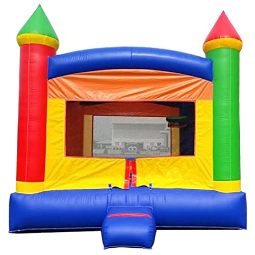 Crossover Rainbow Castle Inflatable Bounce House - 13 x 12 x 14.5 Foot - Big Inflatable Bouncer House Castle Unit for Kids - Outdoor Party Bounce House with Blower, Stakes, & Storage Bag